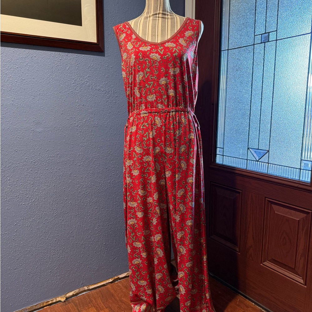 Max Studio Red Paisley Jumpsuit
